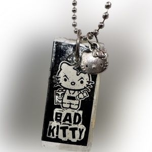 Rare HTF Sanrio Hello Kitty bad kitty charm necklace Y2K